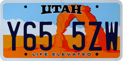 UT license plate Y655ZW