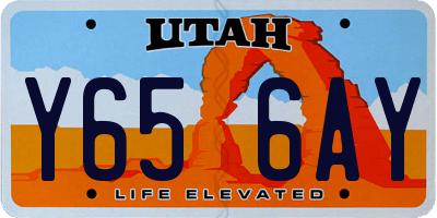 UT license plate Y656AY