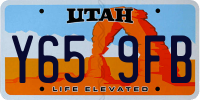 UT license plate Y659FB