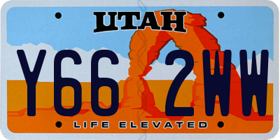 UT license plate Y662WW