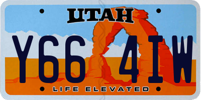 UT license plate Y664IW