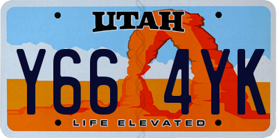 UT license plate Y664YK