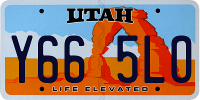 UT license plate Y665LO