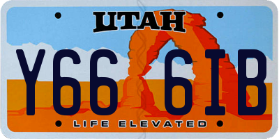 UT license plate Y666IB