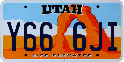 UT license plate Y666JI