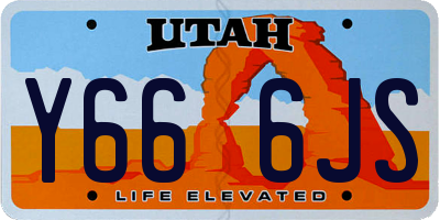 UT license plate Y666JS