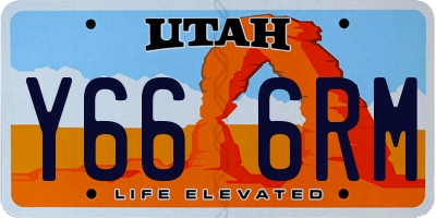 UT license plate Y666RM