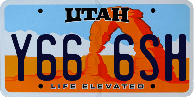 UT license plate Y666SH