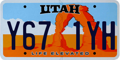 UT license plate Y671YH