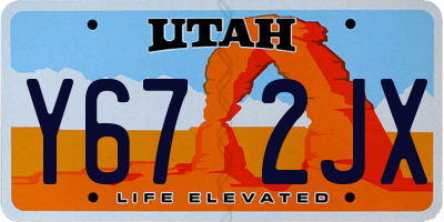 UT license plate Y672JX