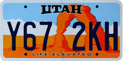 UT license plate Y672KH