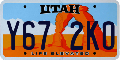 UT license plate Y672KO