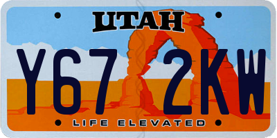 UT license plate Y672KW