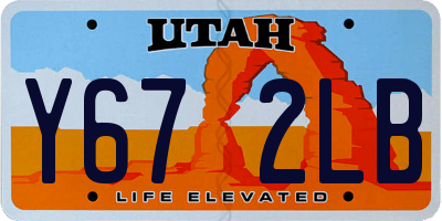 UT license plate Y672LB