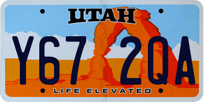 UT license plate Y672QA
