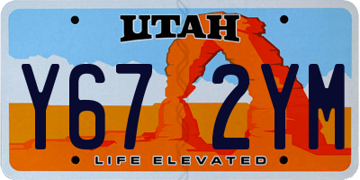UT license plate Y672YM
