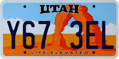 UT license plate Y673EL