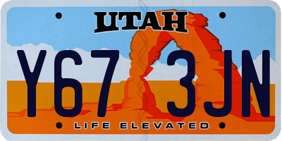 UT license plate Y673JN