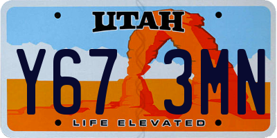 UT license plate Y673MN