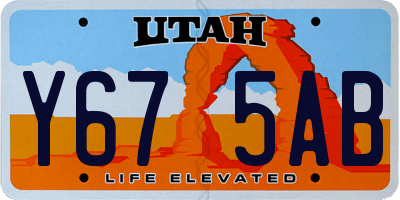 UT license plate Y675AB