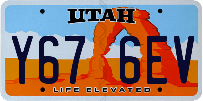 UT license plate Y676EV