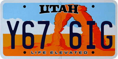 UT license plate Y676IG
