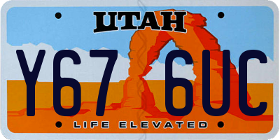 UT license plate Y676UC