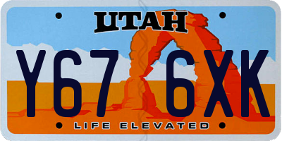 UT license plate Y676XK