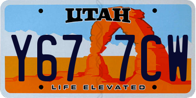 UT license plate Y677CW