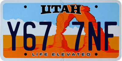 UT license plate Y677NF