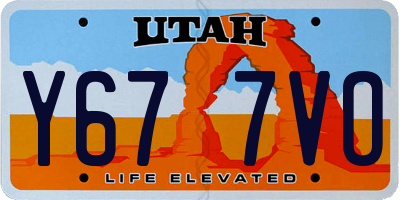 UT license plate Y677VO