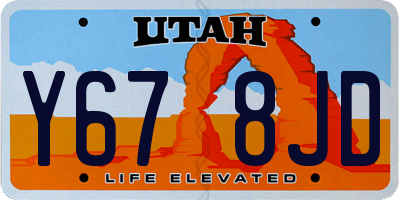 UT license plate Y678JD