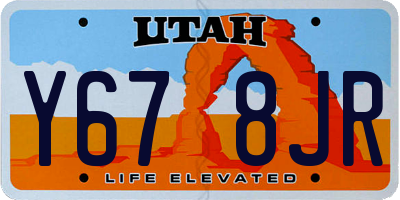 UT license plate Y678JR