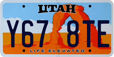 UT license plate Y678TE