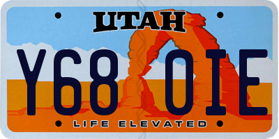 UT license plate Y680IE