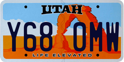 UT license plate Y680MW