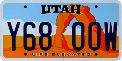 UT license plate Y680OW