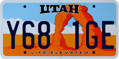 UT license plate Y681GE