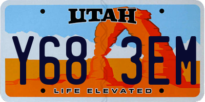 UT license plate Y683EM