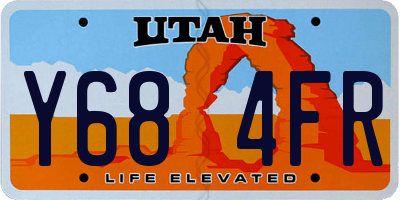 UT license plate Y684FR