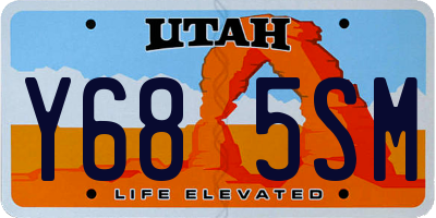 UT license plate Y685SM