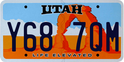 UT license plate Y687QM