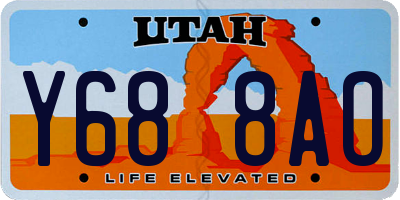 UT license plate Y688AO