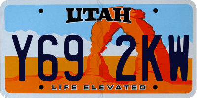 UT license plate Y692KW