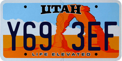 UT license plate Y693EF