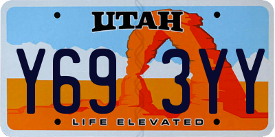 UT license plate Y693YY