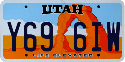 UT license plate Y696IW