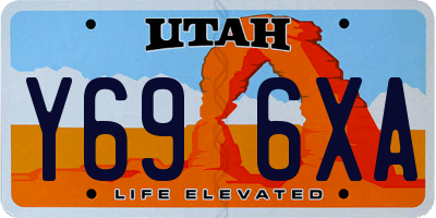 UT license plate Y696XA
