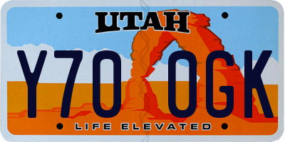 UT license plate Y700GK