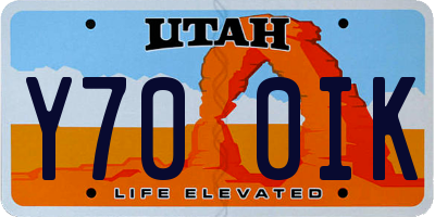 UT license plate Y700IK